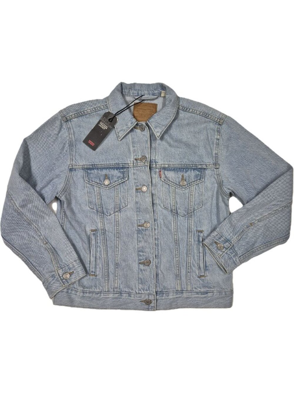 Levis Premium Ex-Boyfriend Trucker Jean Jacket Light Wash Denim Women's M